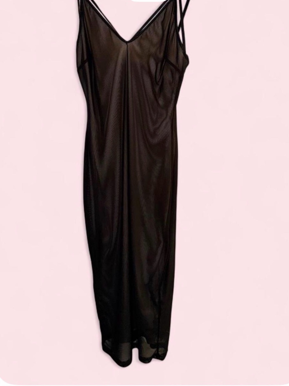 Windsor Black Sheer Mesh Midi Dress — Size Medium